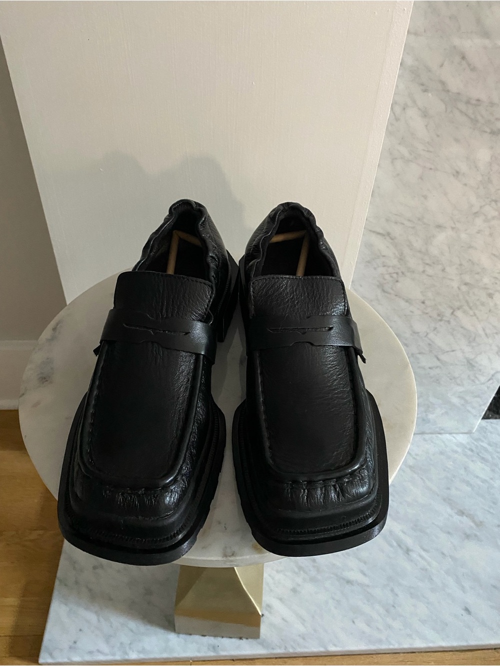 Dr. Martens Maybole Women's Black Leather Square-Toe Slip-On Loafers - Picture 8 of 8